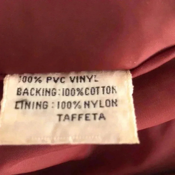 Vintage Gerda for Partners 3 reddish brown Vinyl coat with tie at waist. Size L - Picture 15 of 16